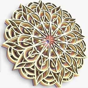 Wooden Mandala Flower Wall Art